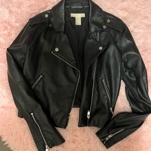 H&M Black Faux Leather Jacket